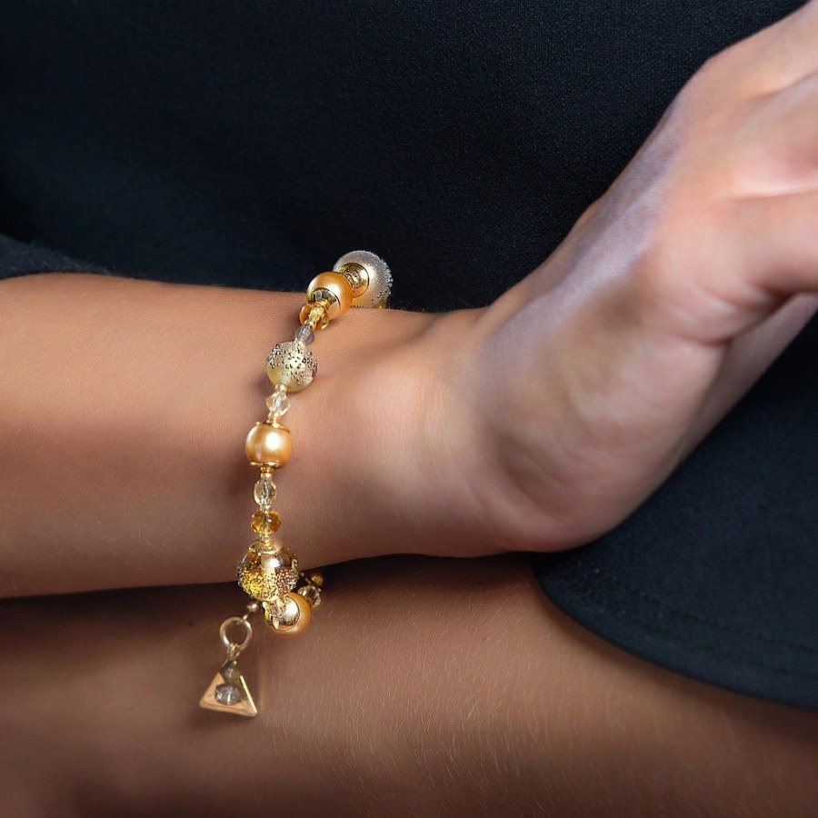 Lampglas Překrásný náramek Honey Bee z&nbsp;perel Lampglas BDP3 - Náramky Korálkové náramky