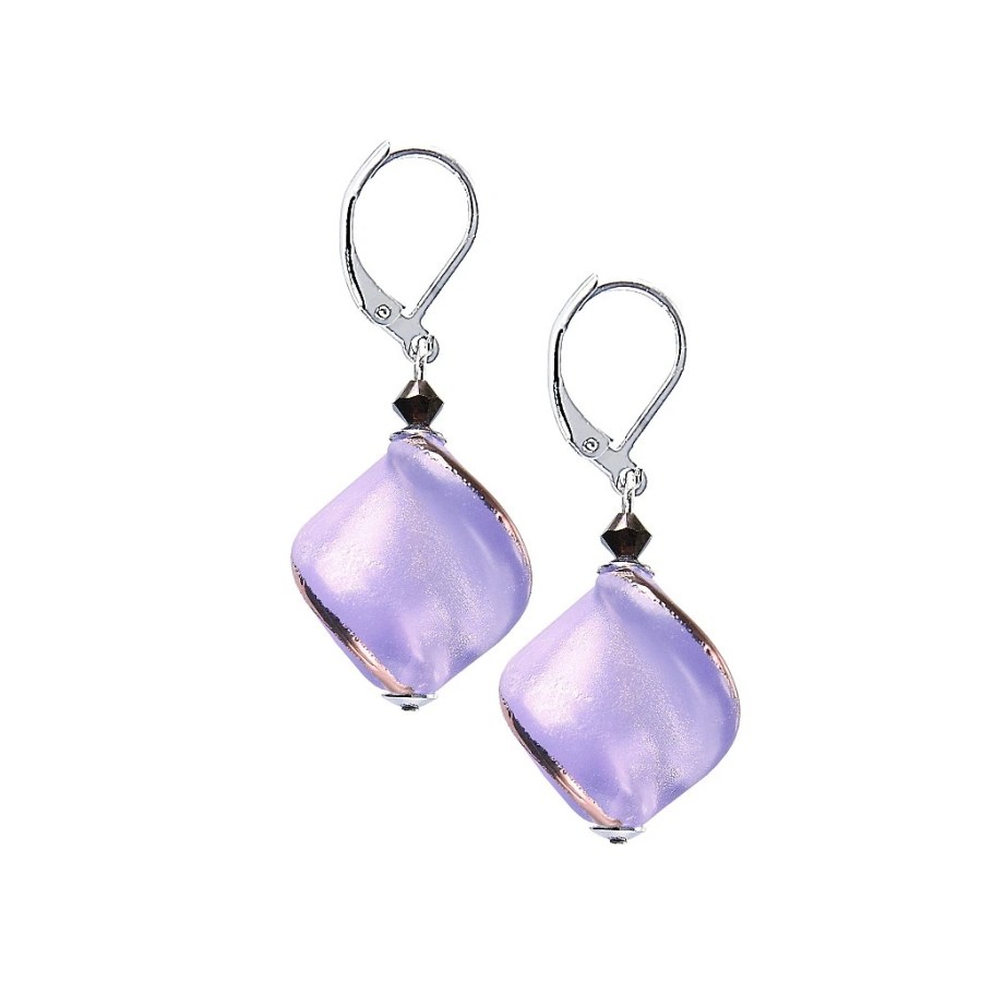 Lampglas Půvabné náušnice Hidden Passion s fialovou perlou Lampglas ECH3/CHI Lampglas Půvabné náušnice Hidden Passion s fialovou perlou Lampglas ECH3/CHI - Náušnice Visací náušnice
