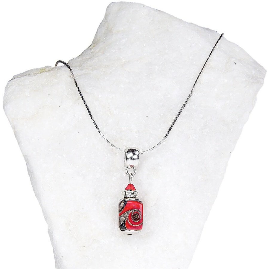 Lampglas Vášnivý dámský náhrdelník Scarlet Passion s perlou Lampglas NSA16