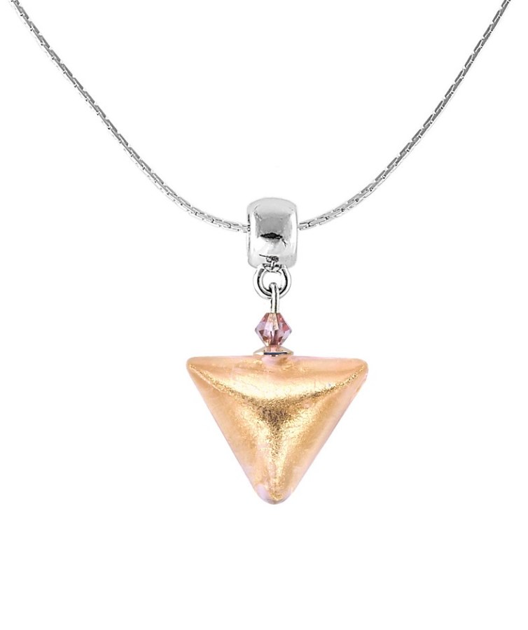 Lampglas Vznešený náhrdelník Golden Triangle s 24karátovým zlatem v perle Lampglas NTA1 - Náhrdelníky