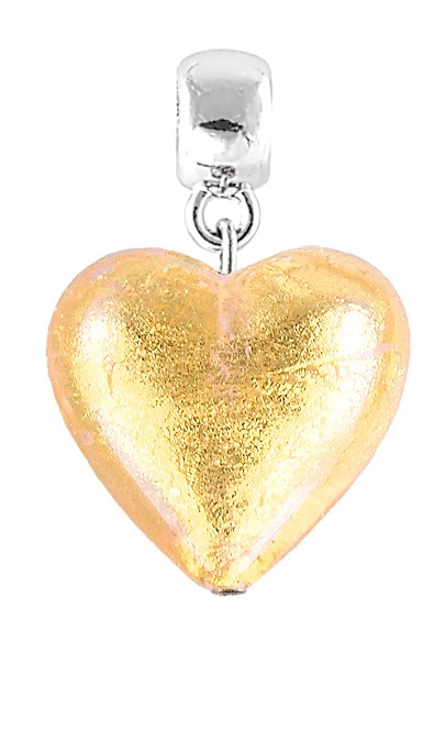 Lampglas Zářivý přívěsek Golden Heart s 24karátovým zlatem v perle Lampglas S24 - Přívěsky a korálky
