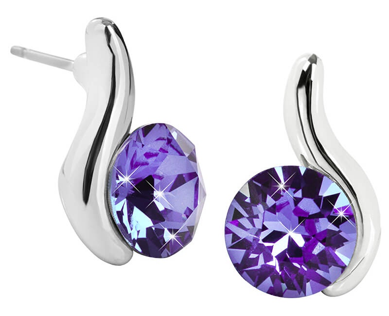 Levien Elegantní náušnice Chaton Wave Amethyst Levien Elegantní náušnice Chaton Wave Amethyst - Náušnice Visací náušnice