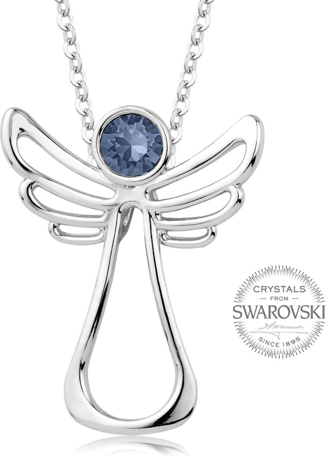 Levien Náhrdelník s modrošedým krystalem Guardian Angel - Náhrdelníky
