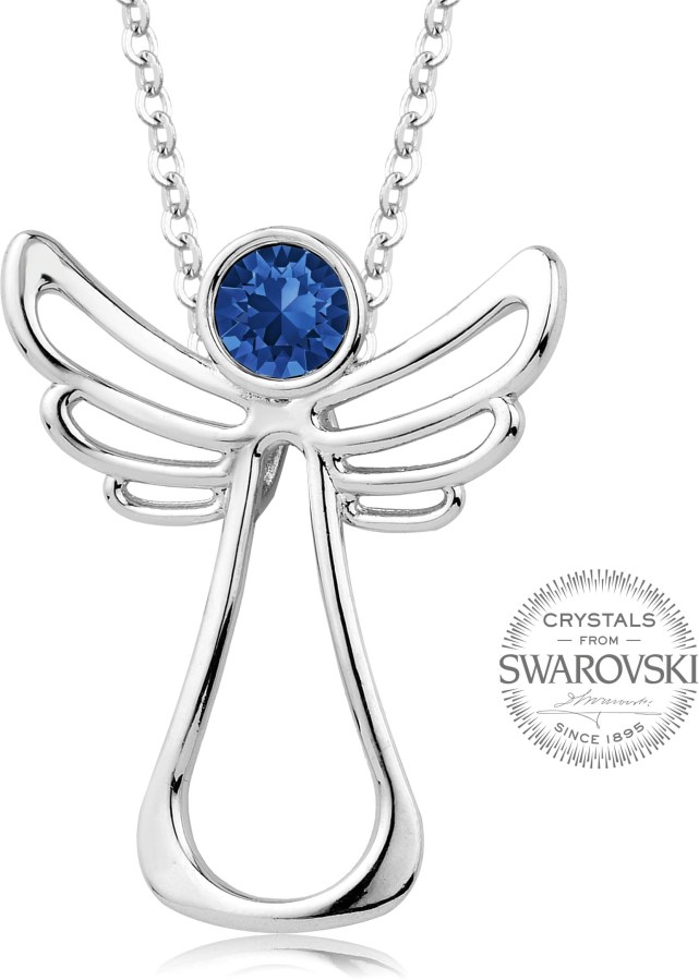 Levien Náhrdelník s tmavě modrým krystalem Guardian Angel - Náhrdelníky