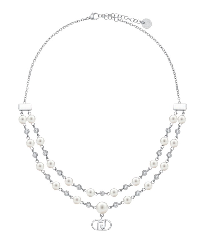Liu Jo Dvojitý ocelový náhrdelník s&nbsp;perlami Stones LJ3170 - Náhrdelníky Perlové náhrdelníky