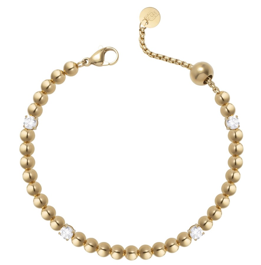 Liu Jo Korálkový pozlacený náramek s&nbsp;krystaly LJ2983 - Náramky Řetízkové náramky