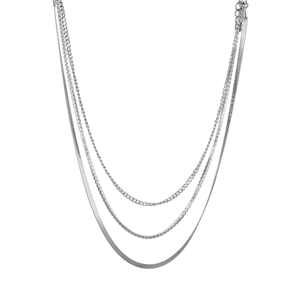 Liu Jo Módní trojitý náhrdelník z oceli Sparkly LJ1967 - Náhrdelníky