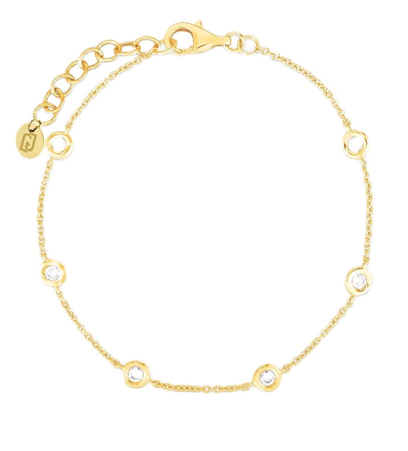 Liu Jo Něžný pozlacený náramek se zirkony Essential LJ2467 - Náramky Řetízkové náramky
