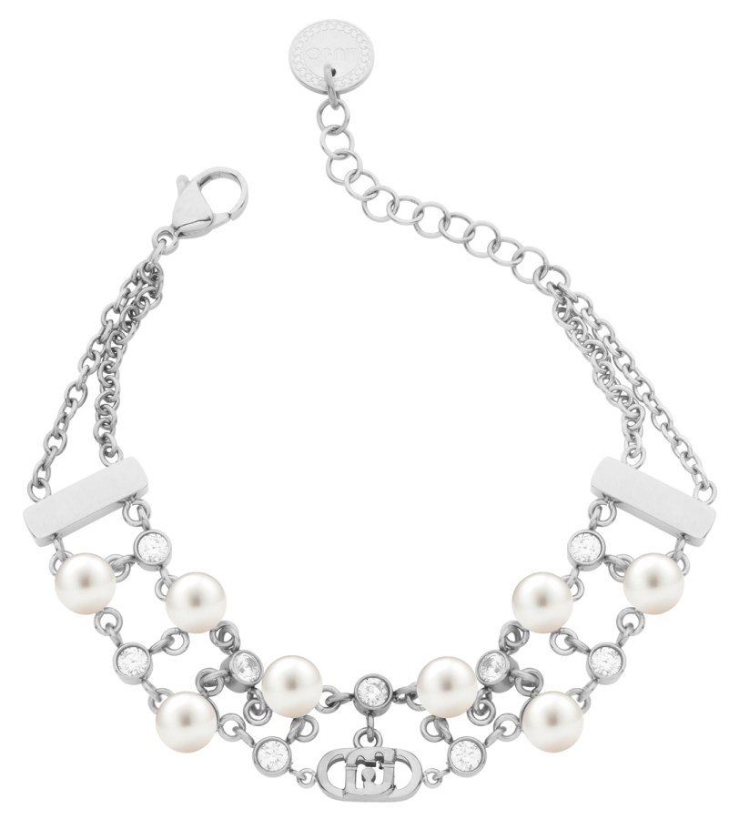 Liu Jo Ocelový náramek s&nbsp;krystaly a&nbsp;perlami Stones LJ3172 - Náramky Perlové náramky