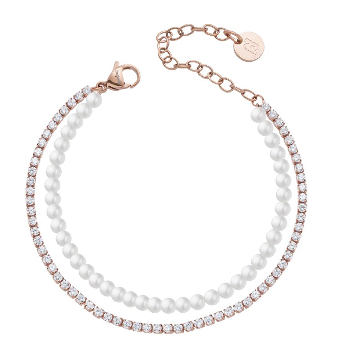 Liu Jo Pozlacený dvojitý náramek se syntetickými perlami LJ3029 - Náramky Perlové náramky