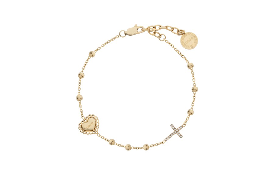 Liu Jo Pozlacený náramek s&nbsp;krystaly Icones LJ3202 - Náramky Řetízkové náramky