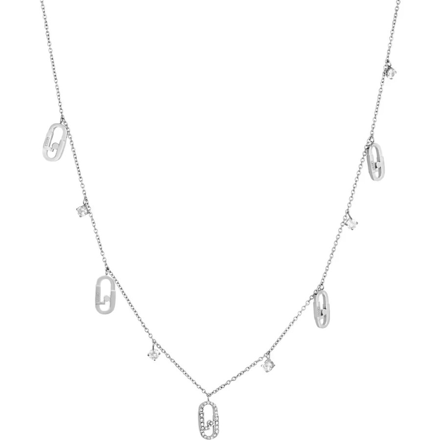 Liu Jo Slušivý ocelový náhrdelník s přívěsky Identity LJ1949 - Náhrdelníky