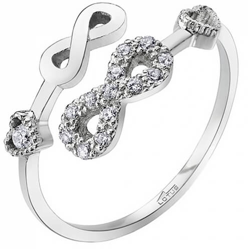 Lotus Silver Otevřený stříbrný prsten pro ženy LP1617-3/1 - Prsteny Prsteny s kamínkem