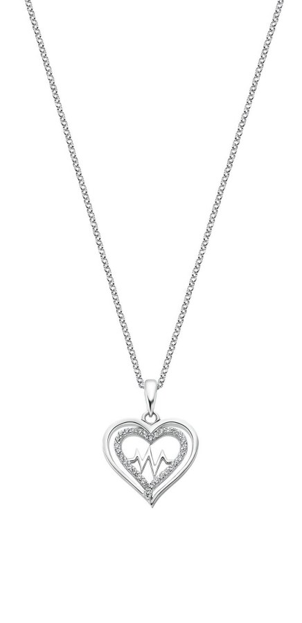 Lotus Silver Romantický stříbrný náhrdelník Srdce se zirkony LP3043-1/1 - Náhrdelníky