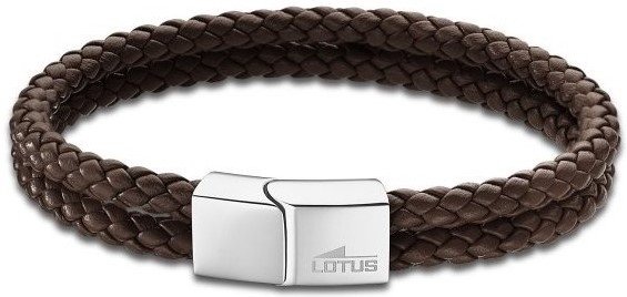 Lotus Style Dvojitý hnědý kožený náramek Men Basic LS2011-2/2