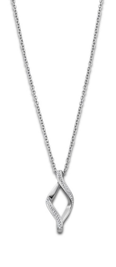 Lotus Style Jemný ocelový náhrdelník se zirkony Woman Basic LS1908-1/1 - Náhrdelníky