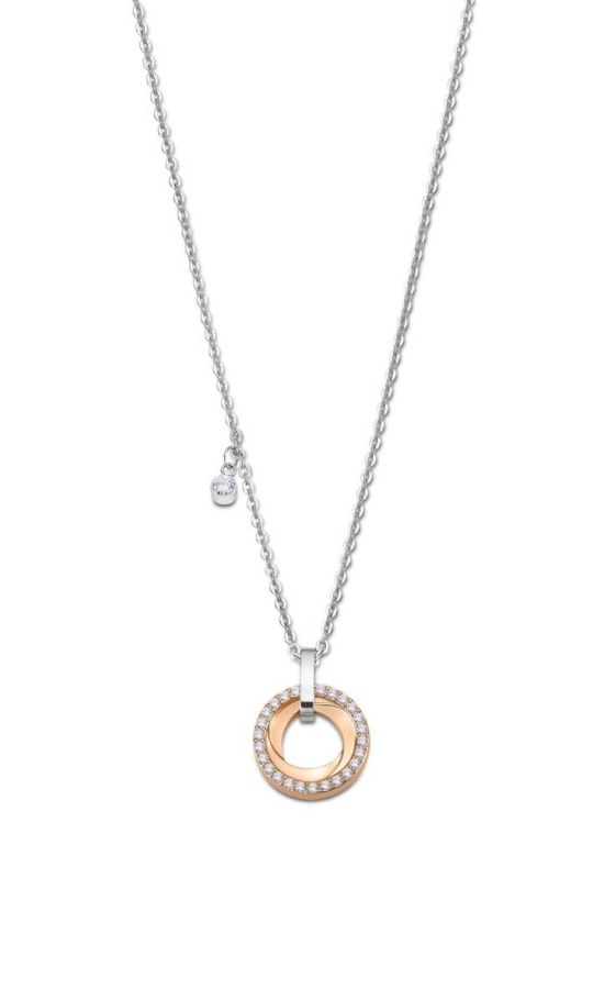 Lotus Style Ocelový náhrdelník s bicolor přívěskem Woman Basic LS2176-1/3