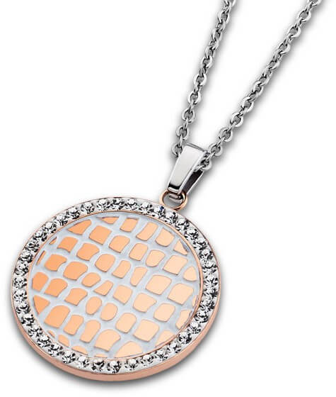 Lotus Style Ocelový náhrdelník s krystaly LS1778-1/2 - Náhrdelníky