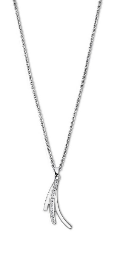 Lotus Style Půvabný ocelový náhrdelník se zirkony Woman Basic LS1949-1/1 - Náhrdelníky