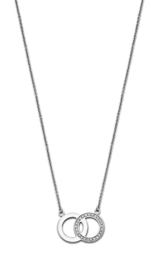 Lotus Style Stylový ocelový náhrdelník se zirkony Woman Basic LS1913-1/1 - Náhrdelníky