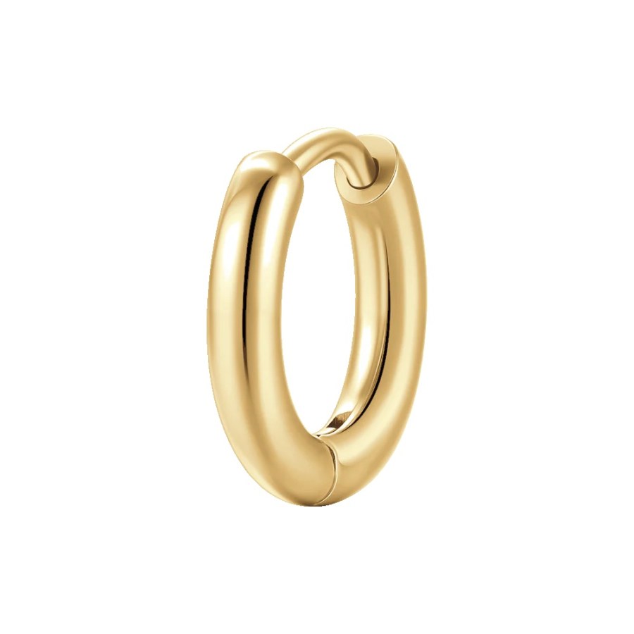 Luca Barra Minimalistická single náušnice z&nbsp;pozlacené oceli OK1579 1,1 cm - Náušnice Kruhy