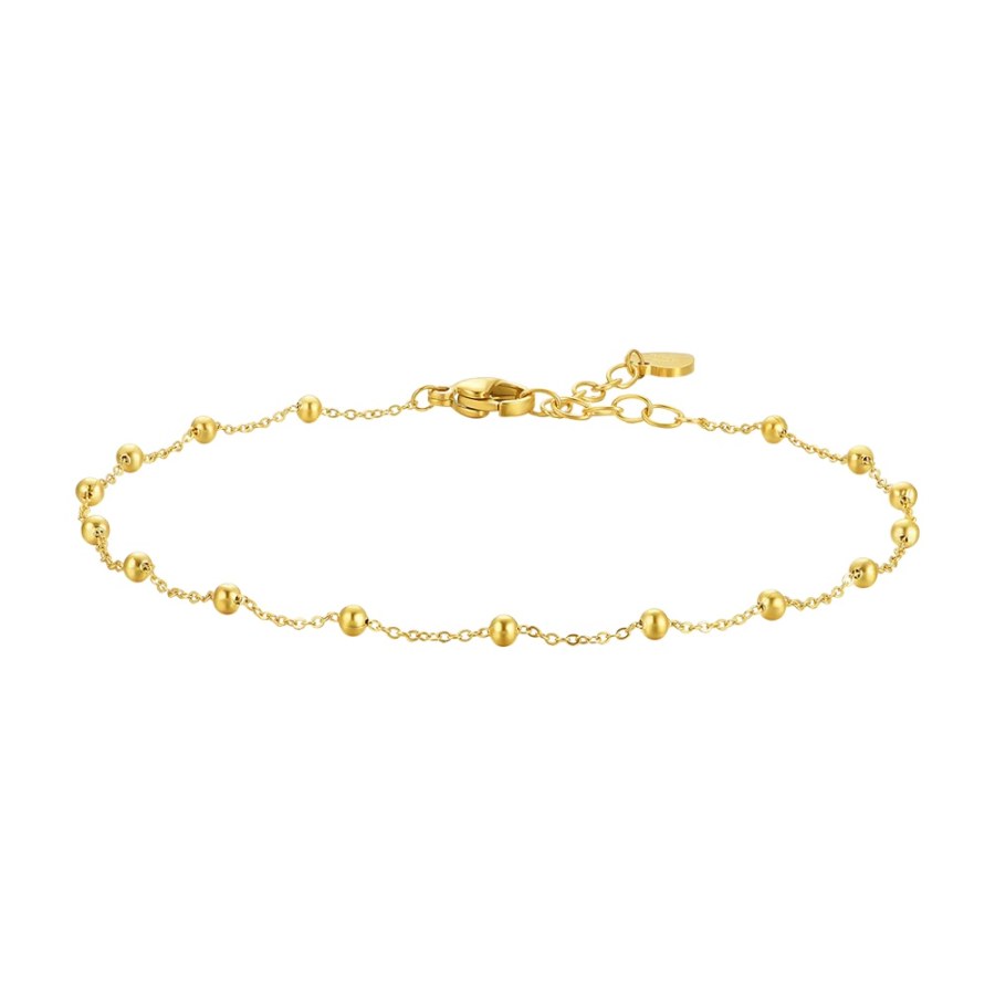 Luca Barra Minimalistický pozlacený nákotník s&nbsp;kuličkami CV165 - Náramky Náramky na nohu
