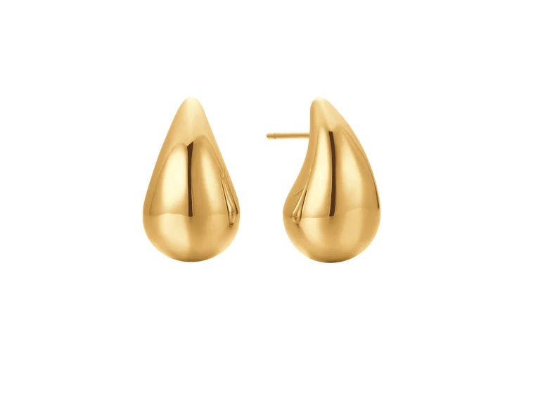 Luca Barra Pozlacené náušnice z&nbsp;oceli Tear Drop OK1370 - Náušnice Pecky