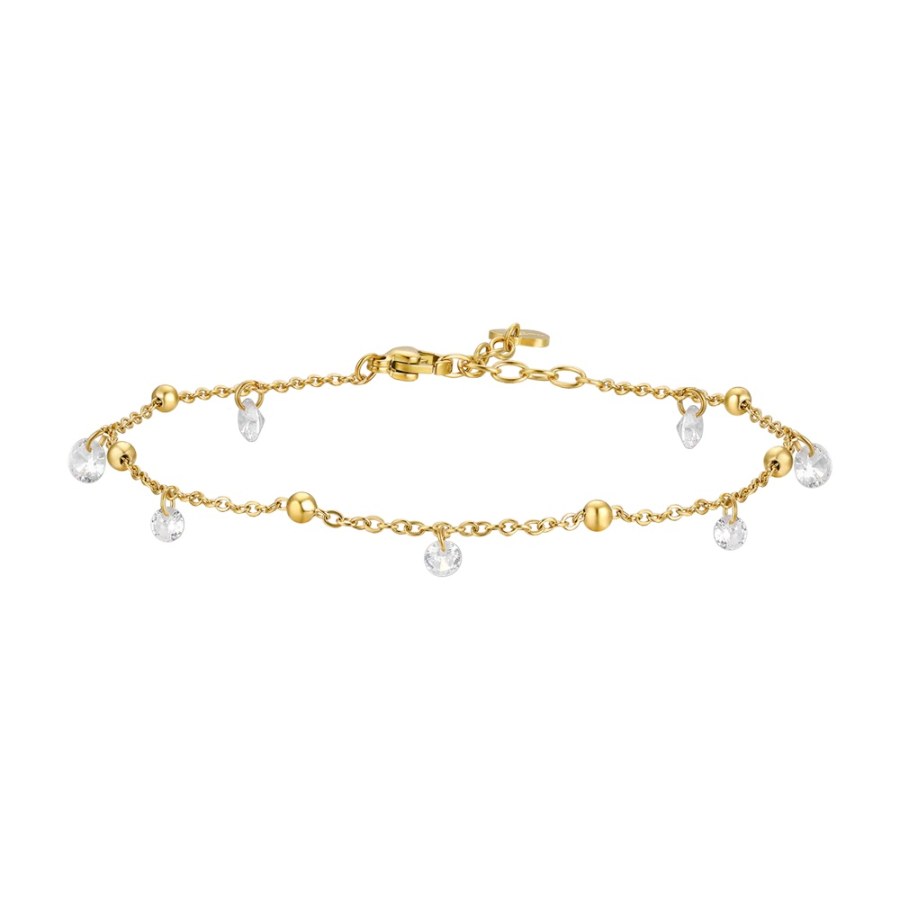 Luca Barra Slušivý pozlacený nákotník se zirkony CV173 - Náramky Náramky na nohu