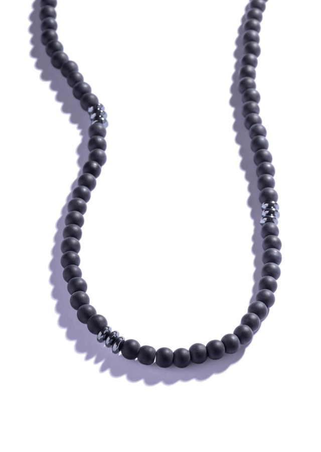 Marc Malone Černý korálkový náhrdelník pro muže MCGN5078 - Náhrdelníky Náhrdelníky s&nbsp;korálky