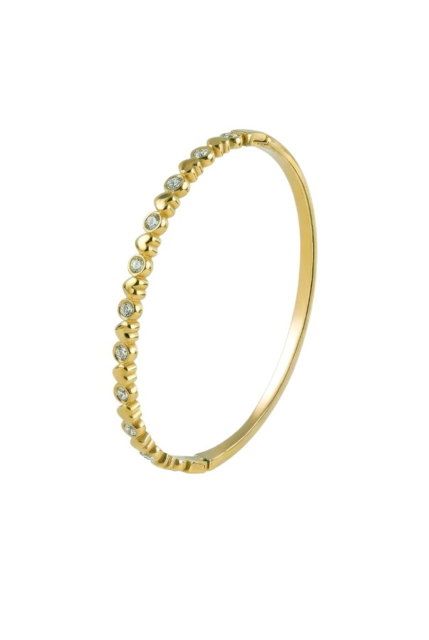 Marc Malone Elegantní pevný náramek s&nbsp;čirými krystaly Nyra Gold MCB260845G - Náramky Pevné náramky