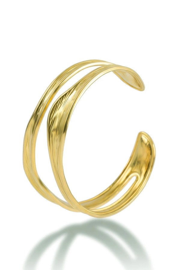 Marc Malone Elegantní pozlacený pevný náramek Talina MCB260613G - Náramky Pevné náramky