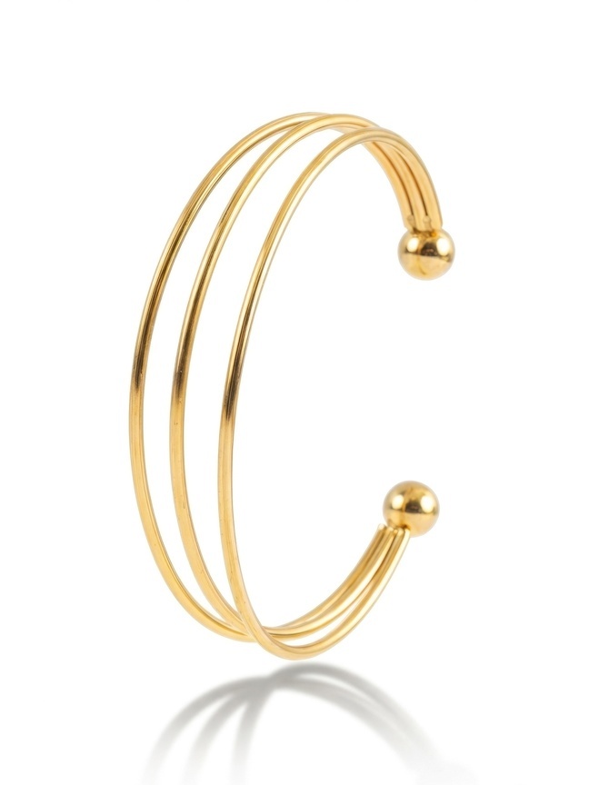 Marc Malone Elegantní trojitý náramek z&nbsp;pozlacené oceli MCB250414G - Náramky Pevné náramky