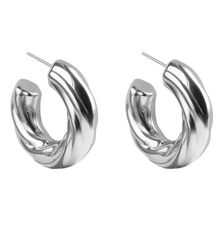 Marc Malone Ocelové kruhy Celeste Silver Earrings MCE250192S - Náušnice Kruhy