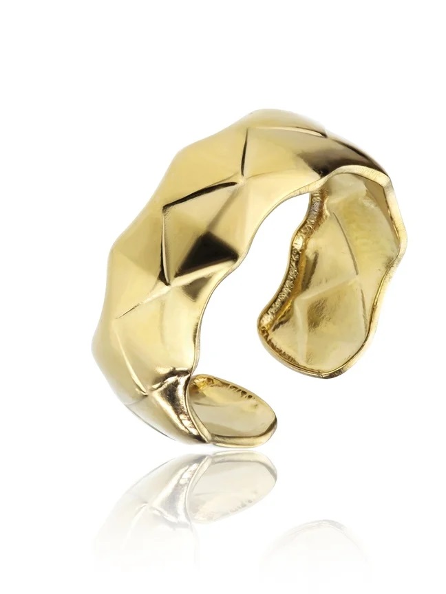 Marc Malone Módní pozlacený prsten Lyla Gold Ring MCR23013G - Prsteny Otevřené prsteny