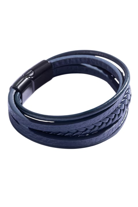 Marc Malone Nadčasový kožený náramek pro muže MCGB5037 19 cm