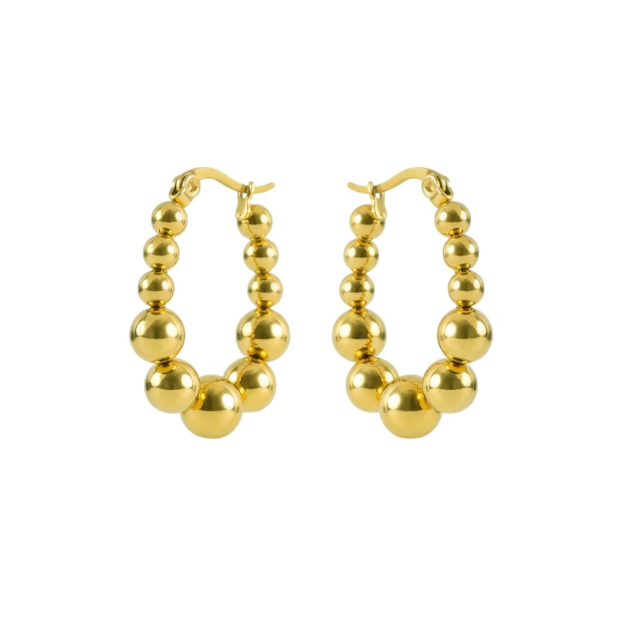 Marc Malone Pozlacené náušnice Gwyneira Gold Earrings MCE260601G - Náušnice Kruhy