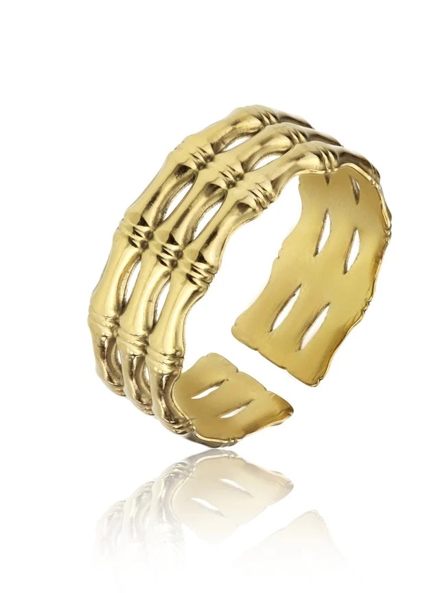 Marc Malone Otevřený pozlacený prsten Raelynn Gold Ring MCR23008G - Prsteny Otevřené prsteny