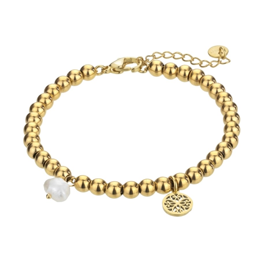 Marc Malone Pozlacený korálkový náramek Layla Gold Bracelet MCB23015G - Náramky Řetízkové náramky