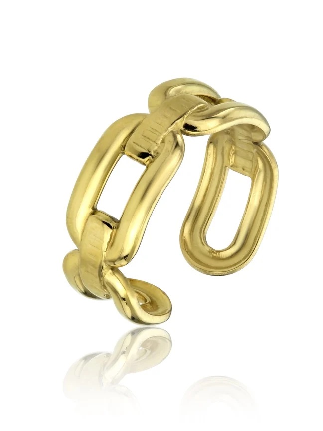 Marc Malone Pozlacený prsten z oceli Hadley Gold Ring MCR23015G - Prsteny Otevřené prsteny