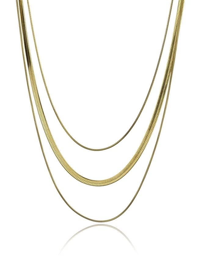 Marc Malone Trojitý pozlacený náhrdelník Octavia Grey Necklace MCN23102G - Náhrdelníky