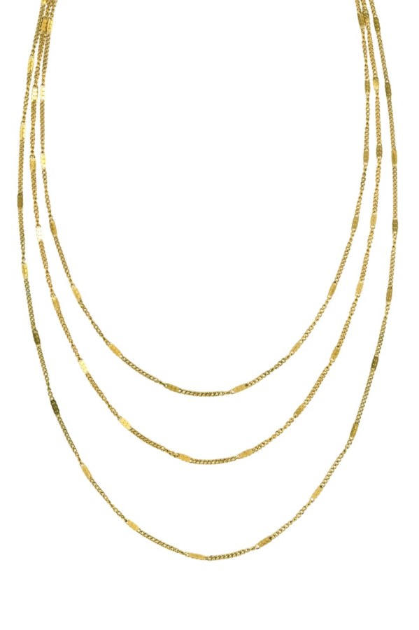 Marc Malone Trojitý pozlacený náhrdelník Velmira Gold MCN260630G
