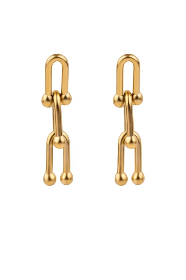 Marc Malone Úchvatné pozlacené visací náušnice Ivy Gold Earrings MCE250180G - Náušnice Visací náušnice