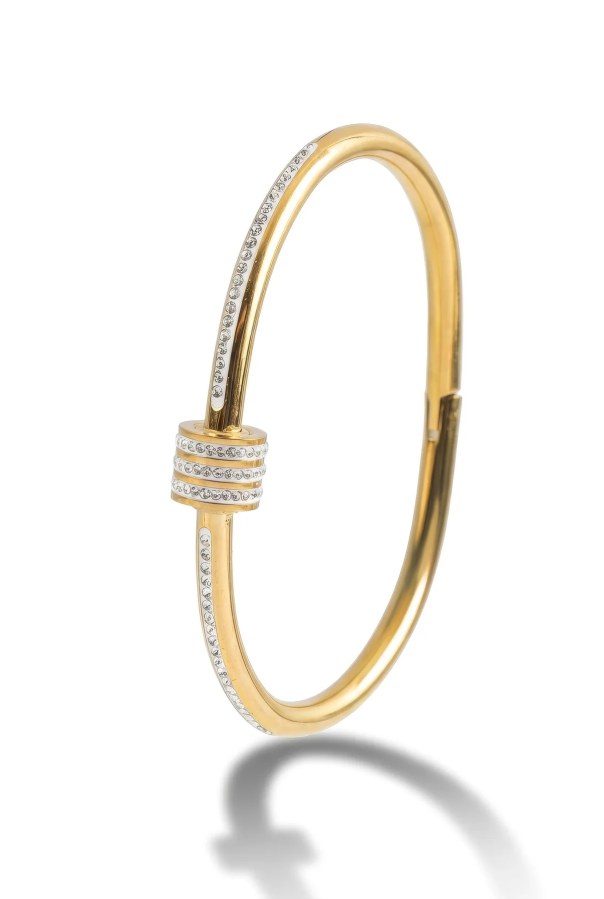 Marc Malone Úchvatný pevný náramek s&nbsp;krystaly MCB250395G - Náramky Pevné náramky