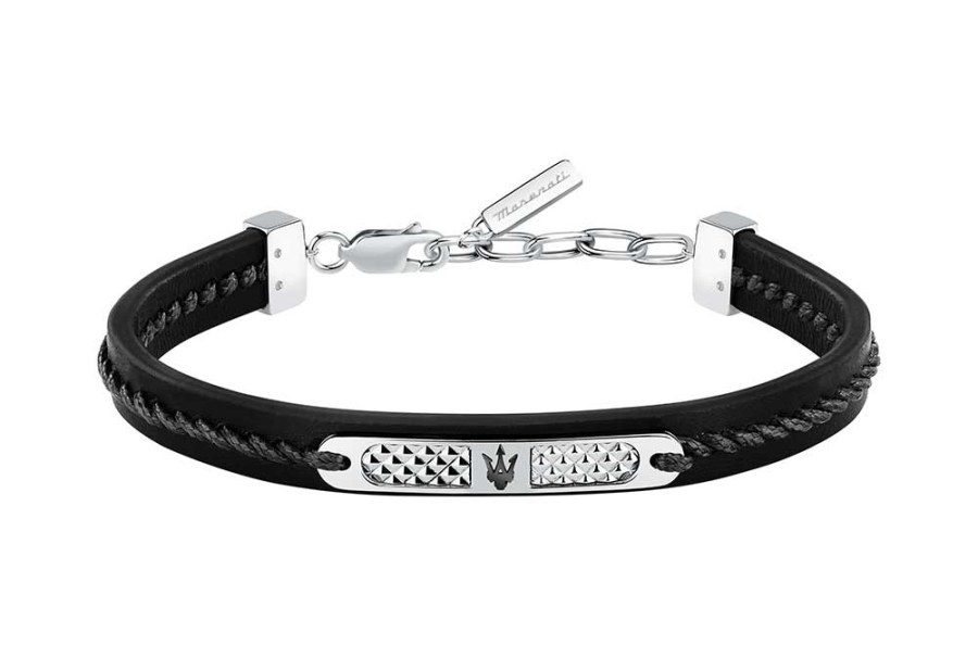 Maserati Moderní kožený náramek pro muže Leather JM525AVE29 - Náramky Kožené náramky