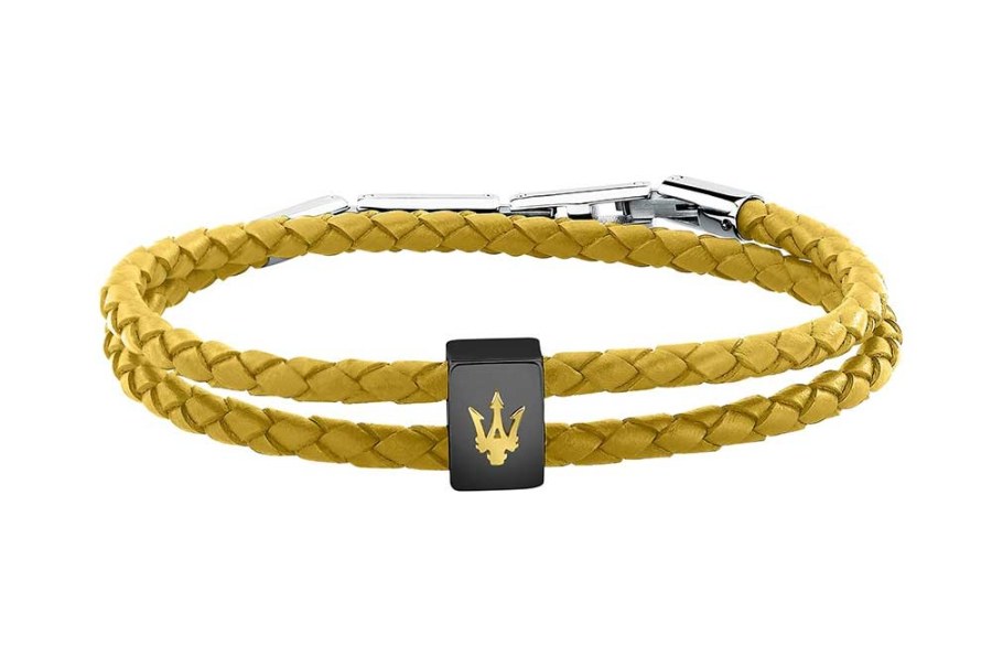 Maserati Dvojitý kožený náramek Leather JM226AVE45 - Náramky Kožené náramky