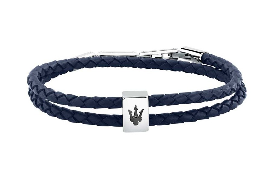 Maserati Dvojitý kožený náramek Leather JM226AVE46 - Náramky Kožené náramky