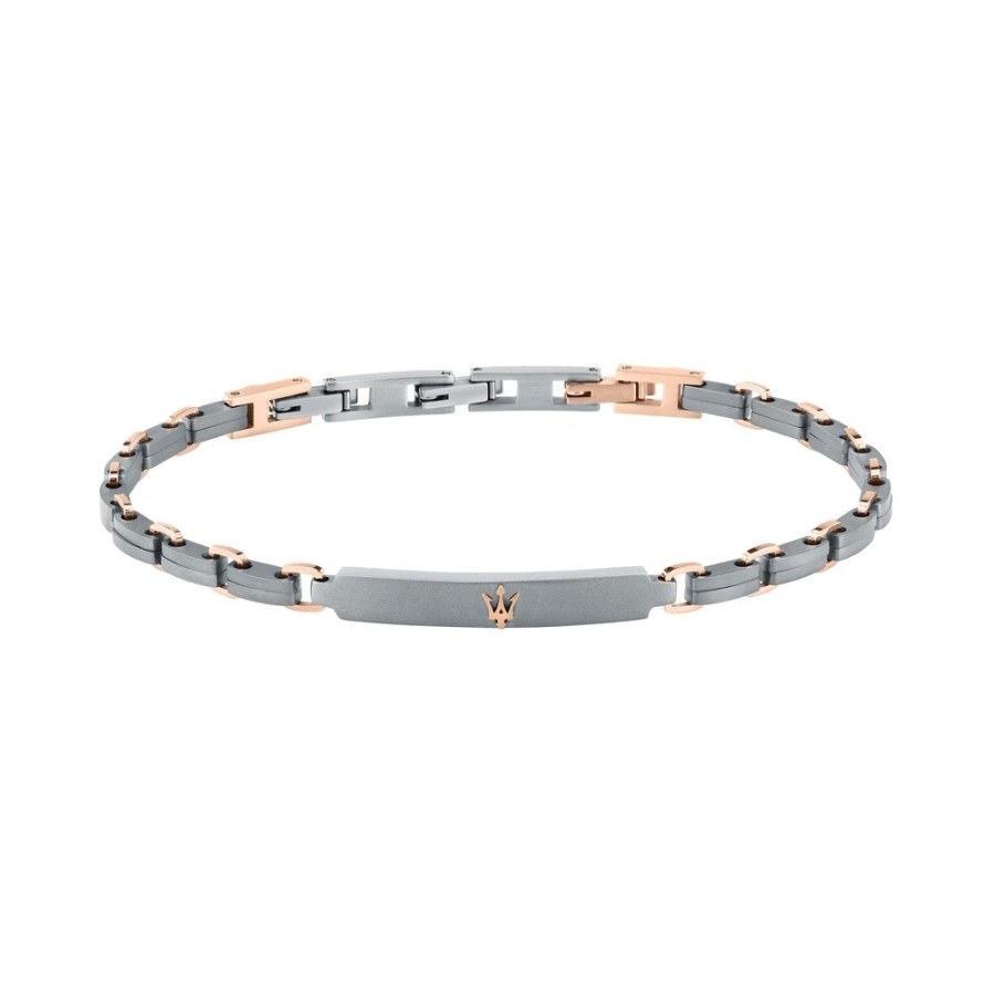 Maserati Pánský bicolor náramek z&nbsp;titanu a&nbsp;oceli Titanium JM426AXF05 - Náramky Řetízkové náramky