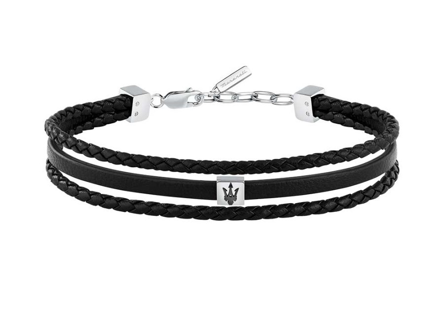 Maserati Trojitý kožený náramek Leather JM525AVE32 - Náramky Kožené náramky