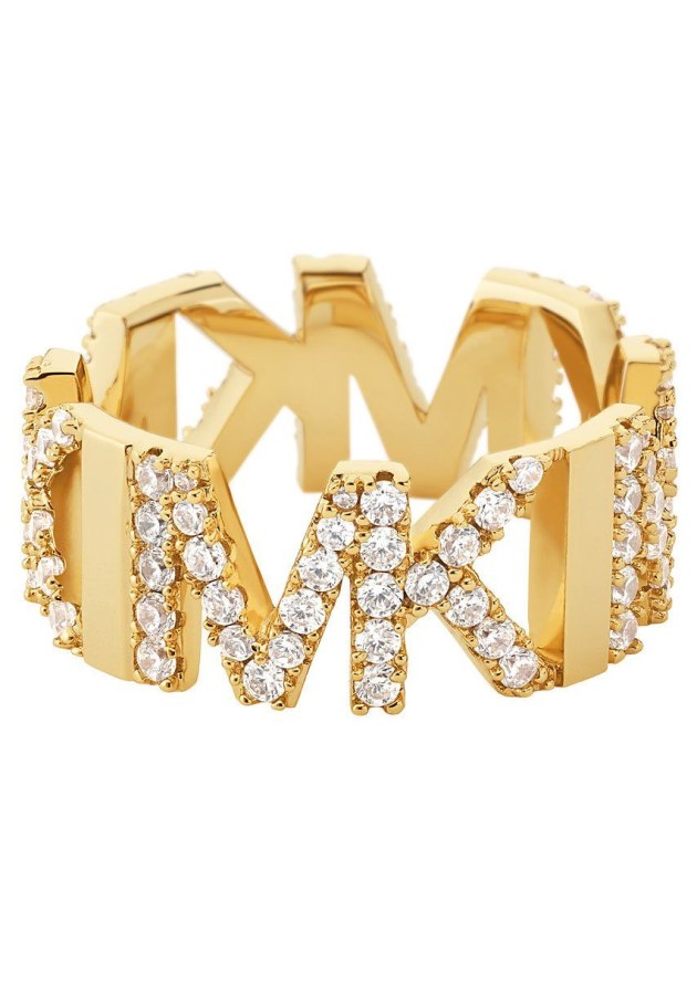 Michael Kors Luxusní pozlacený prsten se zirkony MKJ7961710 49 mm