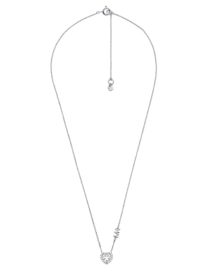 Michael Kors Něžný stříbrný náhrdelník se zirkony Pavé Heart MKC1520AN040 - Náhrdelníky